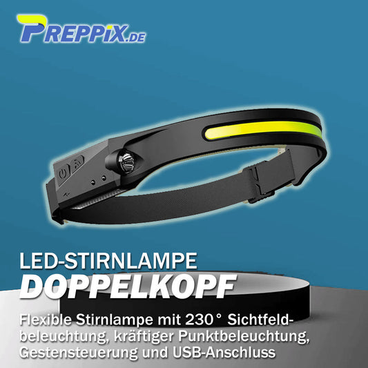 Preppix DOPPELKOPF (LED-Stirnlampe)