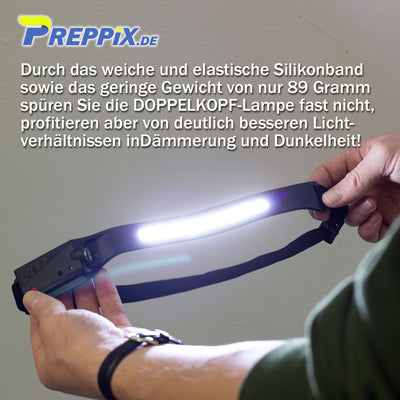 Preppix DOPPELKOPF (LED-Stirnlampe)